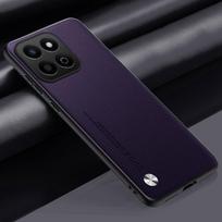 Prabangus PU odinis dėklas Honor 200 Smart telefonui, matinis silikoninis smūgiams atsparus pilnos apsaugos telefono dėklas Honor200 Smart 5G Honor 200 Smart violetinė