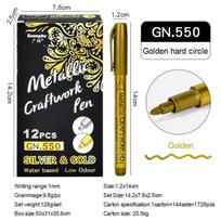 Hard Tip Metallic Color Marker,Rapid Drying,Waterproof Pen for DIY Glass,Ceramic,Stone,Card Pen Art Supplie gray