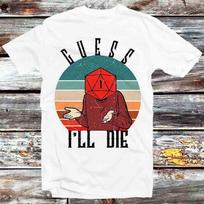 230 g/m² 100% medvilnės T-shirt  Guess I Ll Die D D Dice Dnd D20 Online Gaming Rpg  Vintage Retro Šauni Dovana Vyrams Moterims Unisex Animacinis Anime Viršus Tee B783 XXS balta