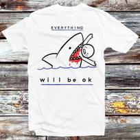 230 Gsm 100% Cotton Everything Will Be Ok T Shirt Vintage Retro Cool Gift Mens Womens Unisex Cartoon Anime Top Tee B952 XXS balta