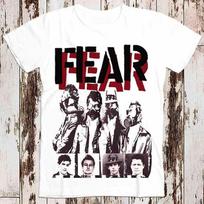 230 Gsm 100% Cotton Fear New Band Music Punk Vintage Tee Top Unisex Ladies T Shirt 8281 XXS balta