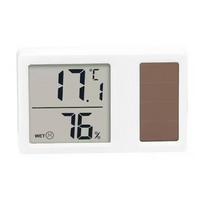 Thermometer Hygrometer Solar Powered Desktop Temperature Humidity Measurement Meter Gauge for Indoor Baby Room Office