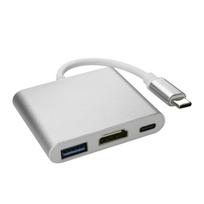 USB-C to HDMI 3-in-1 Docking Station: USB3.1 Adapter Cable sidabras