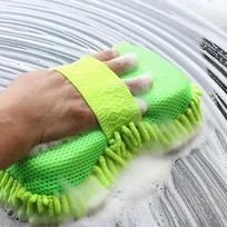 Car Wash Sponge Mitt with Hand Strap Chenille Fiber Vehicle Washing Pad for Furniture Living