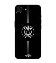 Maniacase Case For Iphone 16E psg logo jordan grey black background juoda
