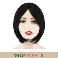 MISS WIG Fashion Women Synthetic Short Straight Hair Extension Wig With Bangs And 8-character Bangs Clip In Topper Wig 25cm