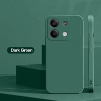 Kvadratiniai skysto silikono telefono dėklai Xiaomi Redmi Note 13 14 Pro 5G, atsparūs smūgiams, galinis dangtelis Redmi Note 13 Pro 4G tamsiai žalia spalva