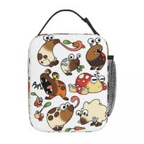 Lunch Box Pikmin Game Merch Novelty Lunch Container Y2K Thermal Cooler Bento Box For School 26x21x11CM smėlis