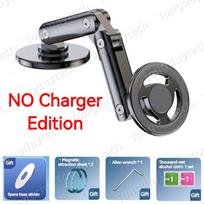 15W Car Magnetic Wireless Charger Holder 360 Rotation Metal Adjustable Angle in Car Stand For Iphone 15 14 13 12 Pro Max Samsung gray