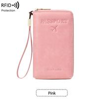 Minimalist retro RFID passport bag multifunctional ID card bank card passport holder high-quality PU leather travel accessories gray