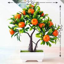 Netikri vazoniniai dirbtiniai augalai Bonsai Oranžinių vaisių medis vazonėlyje namų vestuvių kambario dekoravimui Gėlė viešbučio vakarėlio dekoras oranžinė