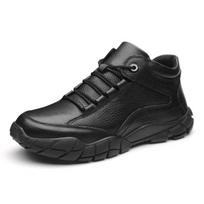 Žieminiai juodi vyriški batai su kailiu 2024 Šilti odiniai sniego batai vyrams Žieminiai darbiniai laisvalaikio batai Kėdikiai Aukštakulniai guminiai ankle boots 37 black
