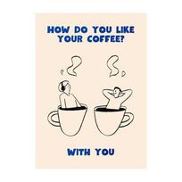 Coffee Diver Poster Coffee Canvas Painting Trendy Kitchen Gallery Print Wall Art Picture For Home Decoration Coffee Lover Gift 21cm×30cm NoFrame blue