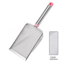 Nerūdijančio plieno smulkaus tinklelio kačių kraiko semtukas Lengvai valomas Nelipnus kastuvas ropliams smėliui Efektyvus Patvarus kraiko semtukas 2.0X2.0mm