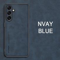 For Samsung Galaxy A55 5G Skin Feel Phone Cases Soft Silicone Back Cover For Samsung Galaxy A55 Capa Bumper Fundas Coque For Galaxy A55 5G tamsiai mėlyna