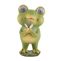 Garden Patio Fence Solar Lights Scare Frog Resin Decorative Ornaments
