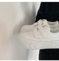 Hong Kong style white shoes women's 2025 new summer models popular versatile simple bread shoes Internet celebrity thick sole heightening board shoes 35 balta