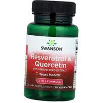 Resveratrol Quercetin with Grape Seed Extract, Resveratrol Quercetin with Grape Seed Extract, Swanson 30vegcaps (70280034) 30vcaps