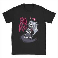 Hazbins Hotels Helluva Loona Bad Mood Men T Shirt Funny Tees Short Sleeve Round Collar T-Shirt Pure Cotton Gift Idea Tops Shirt S juoda