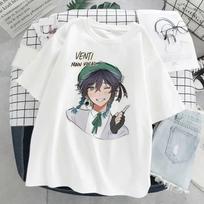 Genshin impact Clothes Aesthetic Women Clothing Graphic T shirts Summer Gothic Harajuku Korean Fashion t shirt Short Sleeve Tees L