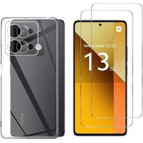 Case for Xiaomi Redmi Note 13 5G and 2 Tempered Glass Screen Protector Phonillico® skaidri
