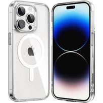 Case for iPhone 15 PRO - Transparent Silicone with Integrated Magnetic Circle Phonillico® skaidri