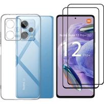 Case for Xiaomi Redmi Note 12 PRO PLUS 5G - Redmi Note 12 PRO+ 5G and 2 Tempered Glass Screen Protector Phonillico® skaidri