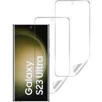 Plastic Screen Protector for Samsung Galaxy S23 ULTRA [2 Pack] Phonillico® Anti-Scratch Resistant Hydrogel Protector