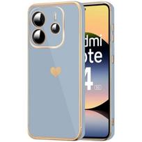 Case for Xiaomi Redmi Note 14 5G (not for 4G) - Silicone Heart Motif Shockproof Protection Blue