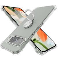 Case for Google Pixel 9 Pro XL, with 360-Degree Rotating Silver Ring Stand