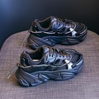Žieminiai moteriški batai madingi Sportiniai bateliai su raišteliais Kvėpuojantys Laisvalaikio moteriški batai Platforminiai sportbačiai zapatillas mujer 35 juoda