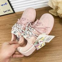 Retro Hong Kong style chic dopamine German training shoes women's 2025 spring new niche design soft-soled casual shoes 35 rožinė