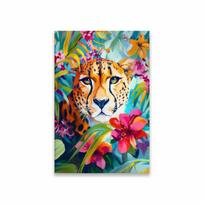 Vibrant Baboon Print Cheetah Safari Animal Colourful Prints Poster Botanical Rhino Flamingo Canvas Painting Home Bedroom Decor 21cm×30cm NoFrame
