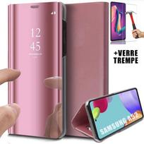 Case - BOOLING - for Samsung Galaxy A52 5G - Mirror Effect - Pink - Tempered Glass rožinė