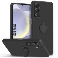 Case for Samsung Galaxy S24 Plus - Silicone - Black - 360° Rotating Ring juoda