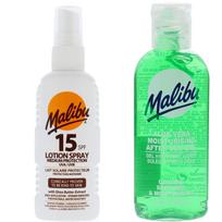 Malibu waterproof spray spf15 100ml + aloe after tanning 100ml