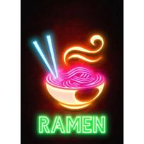 Neon Effect Food Burger Pizza Ramen Coffee Cupcake Restaurant Posters Prints Canvas Painting Wall Pictures Kitchen Decor NO LED 21cm×30cm NoFrame red