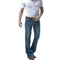 Men's Flare Jeans Korean Style Slim Fit Small-Flare Denim Trousers 29 šviesiai mėlyna spalva