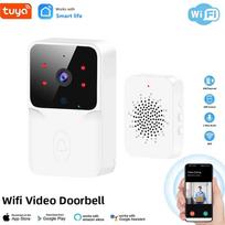 WiFi durų skambutis namams Tuya WiFi belaidis durų skambutis DC AC baterijomis maitinamas kameros skambutis su Alexa Google durų skambučio kamera balta