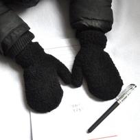 5-11 Year Chic Warm Kids Mittens for Boy Girl Simplicity Fashion Solid Color Children Gloves Autumn Winter Furry Warm Mittens juoda