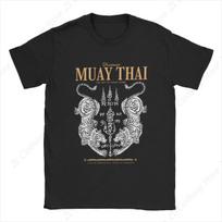 Classic Muay Thai Twin Tiger Men's T Shirt Boxing Fighter Vintage Tees Short Sleeve O Neck T-Shirt Cotton Summer merch S juoda