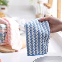 Kitchen Cleaning Rags Absorb Water, Do Not Stick To Oil, Do Not Lose Hair, Dish Towels, Scouring Pads, Coral Velvet Cationic Rags MIT 1PCS mėlyna