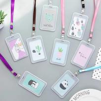 Kūrybiškas Kawaii Plastikinis Skaidrus Kortelių Laikiklis Užrašams ID Kredito Kortelei Autobuso/maitinimo Studentų Banko Apsaugai Kortelių Laikiklis Atsitiktinis random style