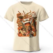 Vyriški marškinėliai su animacinio personažo „Ramen Villain“ grafika, 100% medvilnė, oversized, moteriški anime grafiniai marškinėliai, vasariniai topai, otaku gatvės stiliaus drabužiai XXXXL smėlis