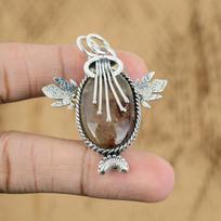 Mothers day Deal Natural Elestial Quartz 925 Silver Wedding Boho Pendant Jewelry