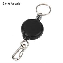 60cm Steel Wire Rope Retractable Key Chain Stretching Keys Clasp Anti Lose Keyring (10pcs)