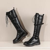 Women's low-heeled boots autumn and winter thick-heeled versatile large-size casual mid-boots 35 juoda
