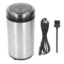 Electric Coffee Grinder 304 Stainless Steel Cutter Coffee Bean Grounder 200W with Transparent Lid L(for 6.5-9kg) gray