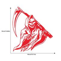 Grim Reaper Scythe Car Sticker Universal Adhesive Car Sticker Car Decorative Sticker raudona