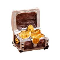 Pirate Gold Gold Coin Treasure Chest Gift Aquarium Miniature Resin Cartoon Mediterranean Ornaments One Size